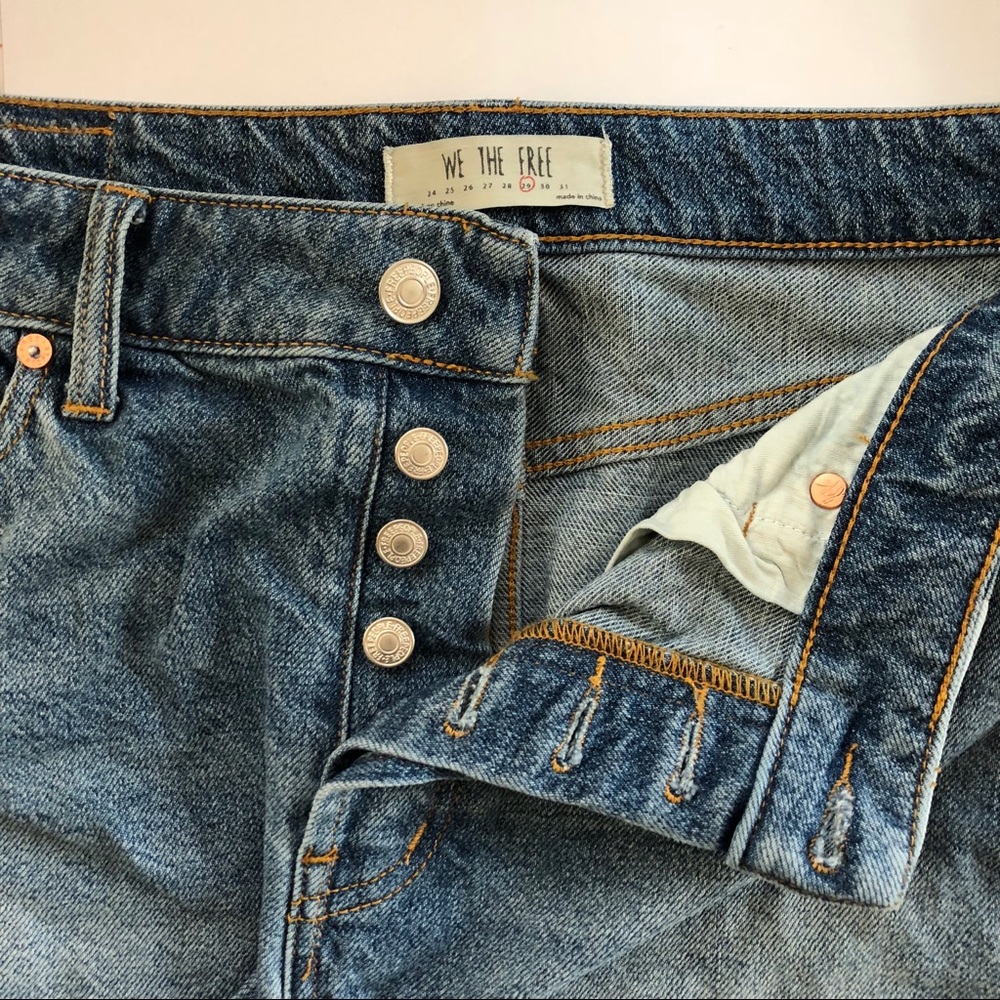 FREE PEOPLE *NWOT* Patched Denim Miniskirt - Picture 6 of 8